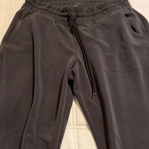 Athleta  Charcoal tie waist wide leg jogger